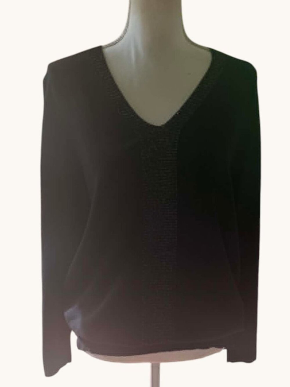 Marble Black Sweater with Silver Sparkle Detail